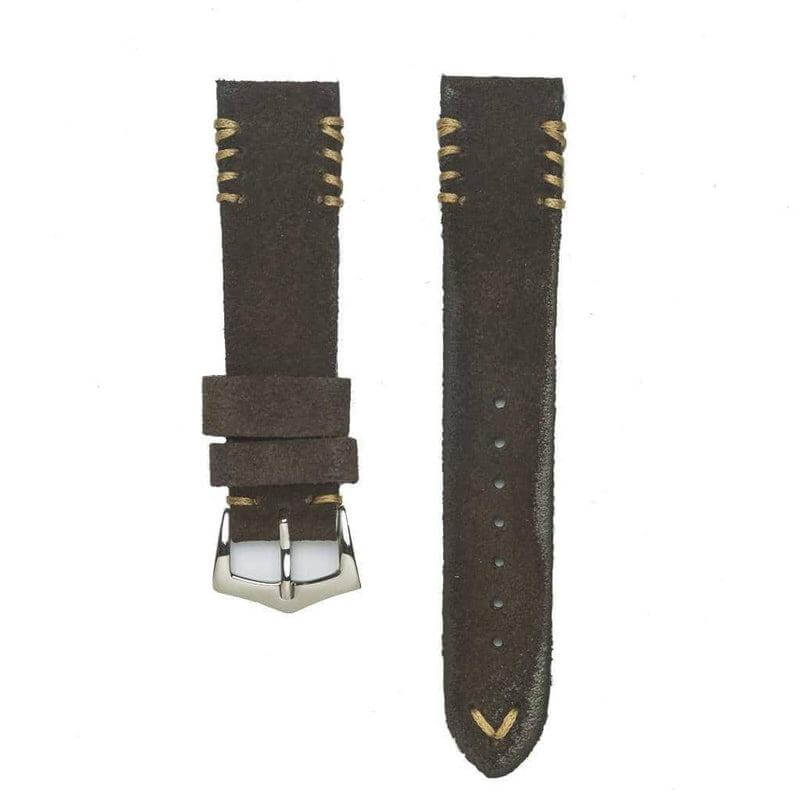 Dark Brown Suede Vintage Tribal Stitches - Image 3