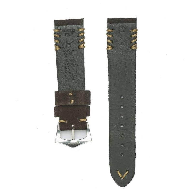 Dark Brown Suede Vintage Tribal Stitches - Image 4
