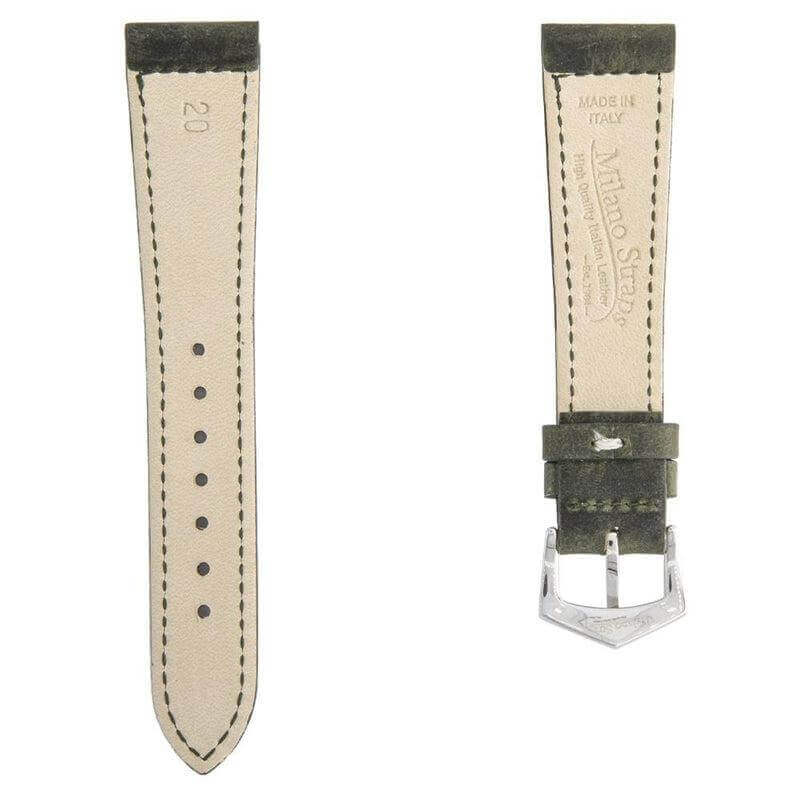 Dark Green Crazy Horse Leather Watch Strap - Image 4