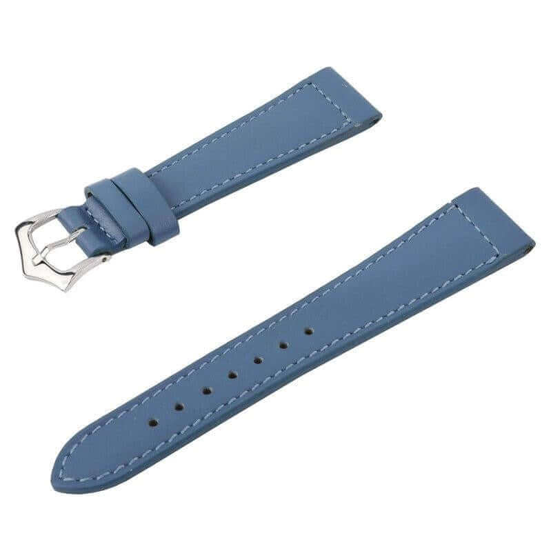 Denim Calfskin Leather Watch Strap Box Stitches - Image 4