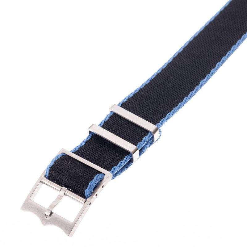 Premium Black Nylon Military Watch Strap - Light Blue - Tudor Watch Style - Image 4