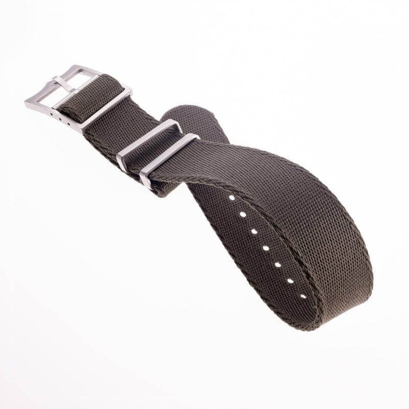 Premium Brown Nylon Military Watch Strap Brown- Single Pass - Image 3