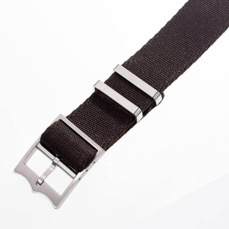 Premium Brown Nylon Military Watch Strap Brown- Single Pass - Image 4