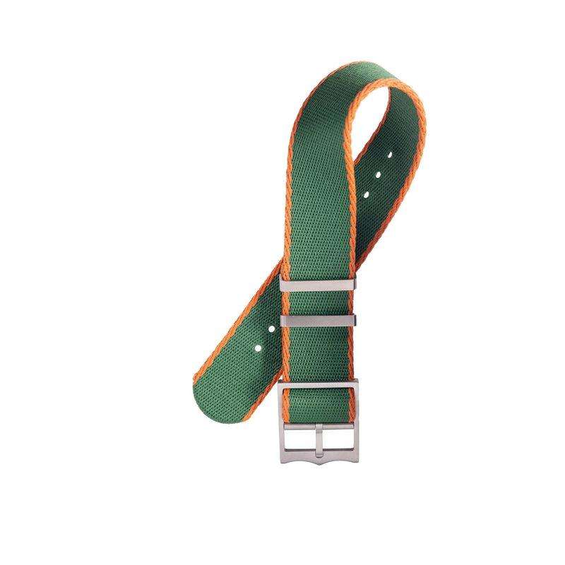 Green Premium Nylon Military  Watch Strap with Orange - Tudor Watch Style - Image 2