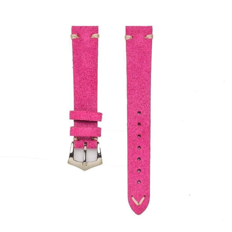 Fuchsia Suede Vintage Leather Watch Strap - Image 2