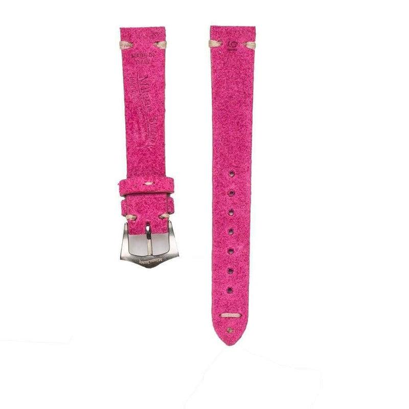 Fuchsia Suede Vintage Leather Watch Strap - Image 3