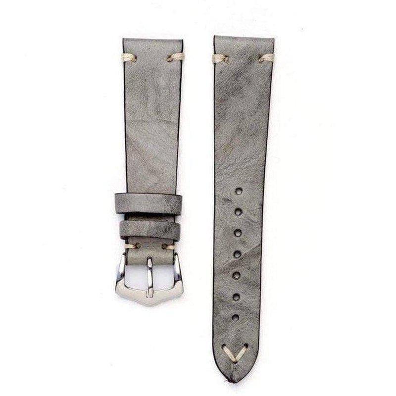 Hand Brushed Soft Grey Vintage Leather watch Strap - Image 2