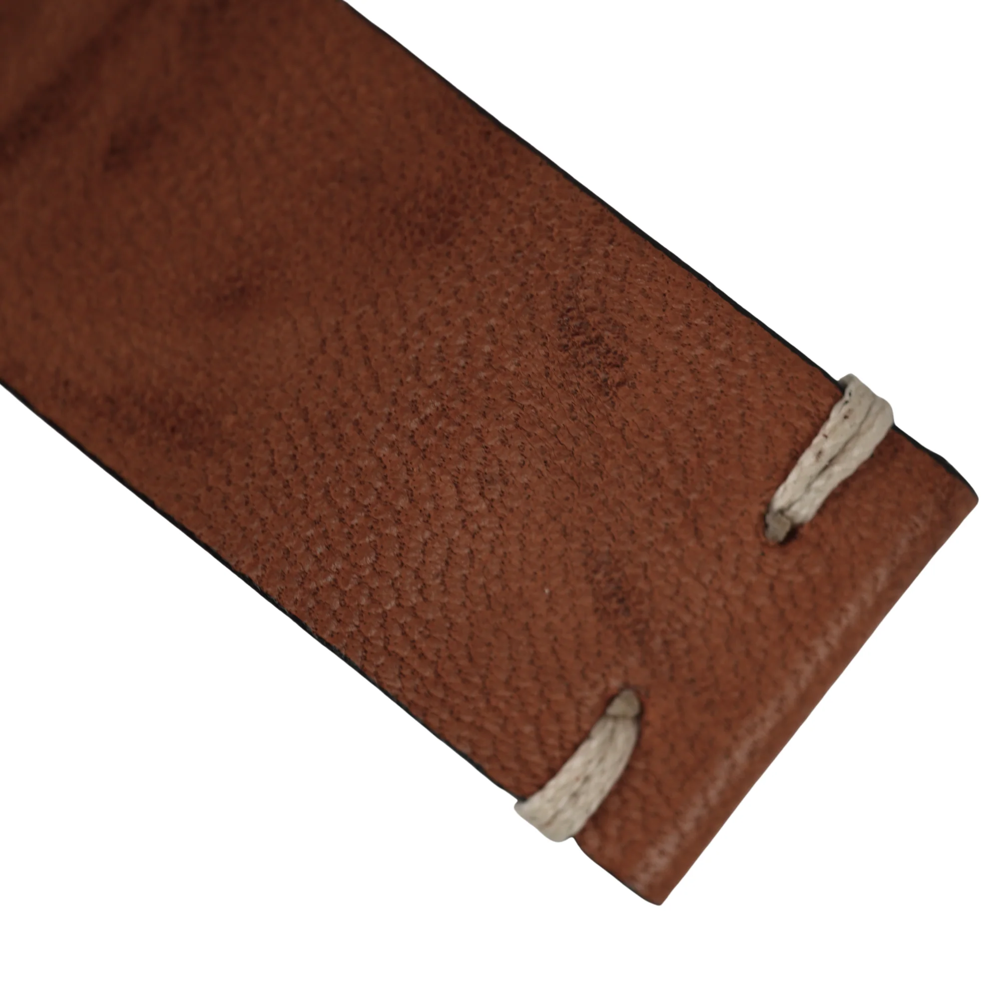 Hand Brushed Soft Caramel Cognac Vintage Leather watch Strap - Image 4