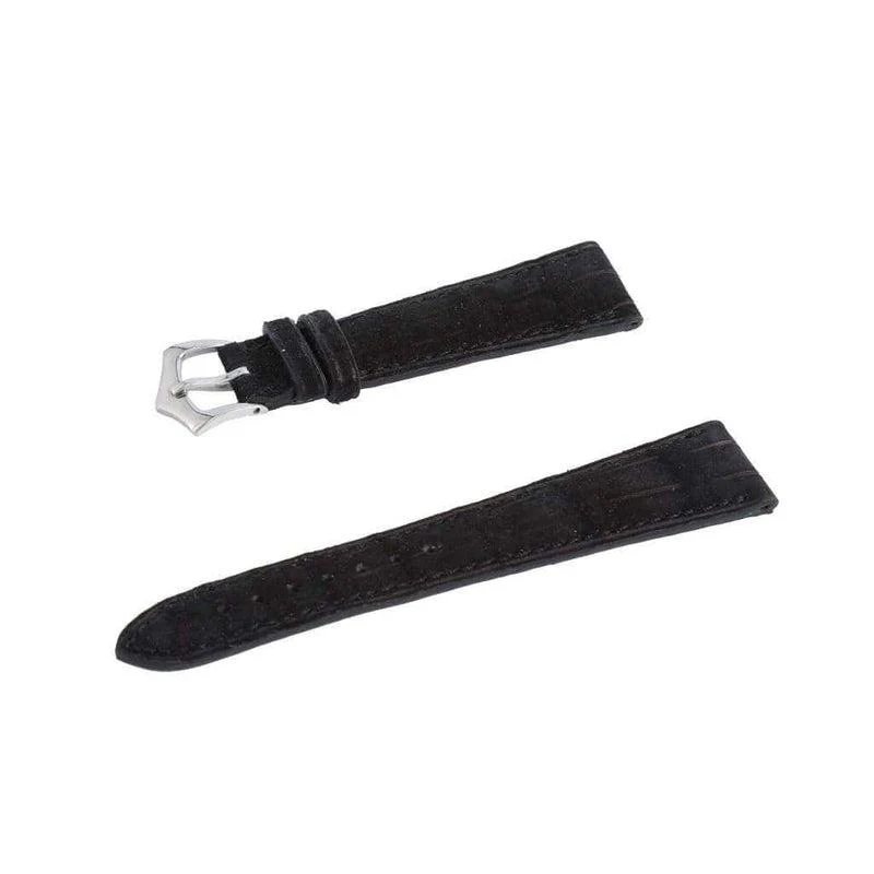 Hand Stitches Black Alligator Nubuck Watch Strap - Image 4