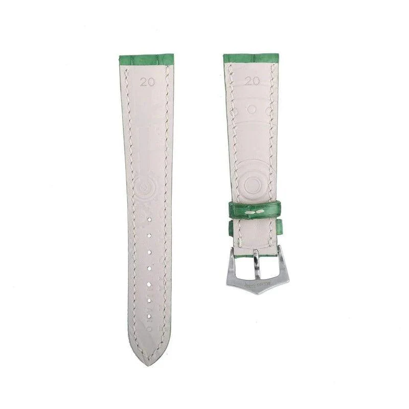 Hand-Sewn Matt Green Caiman Watch Strap - Image 3