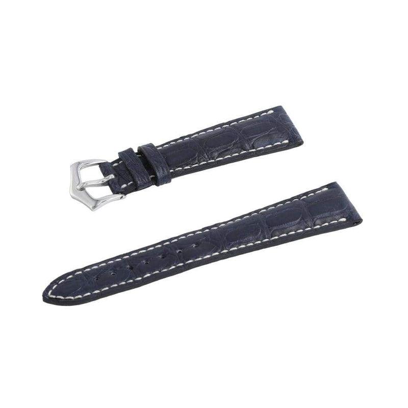 Hand-Sewn Matt Blue Caiman Watch Strap - Image 4