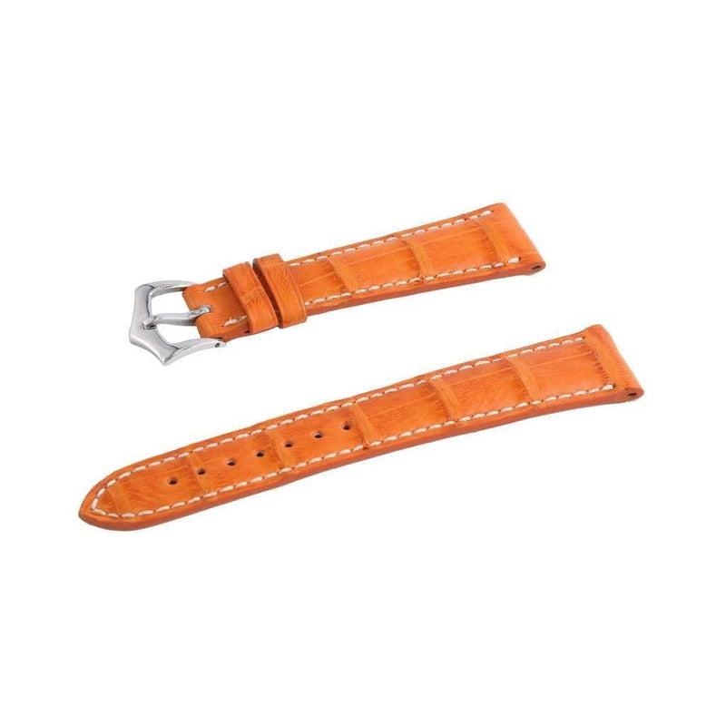 Hand-Sewn Matt Orange Caiman Watch Strap - Image 4