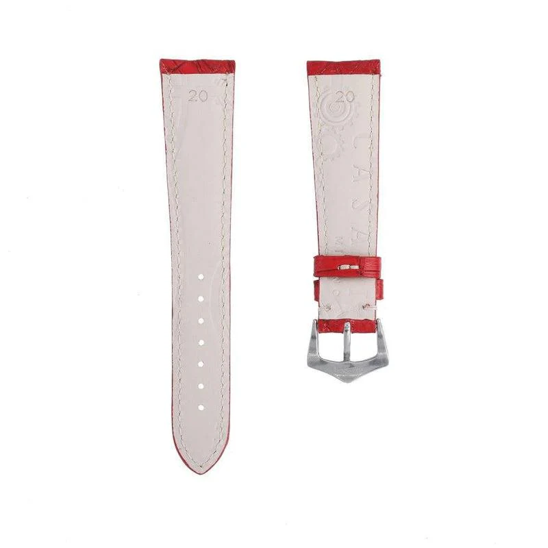 Hand-Sewn Matt Red Caiman Watch Strap - Image 3