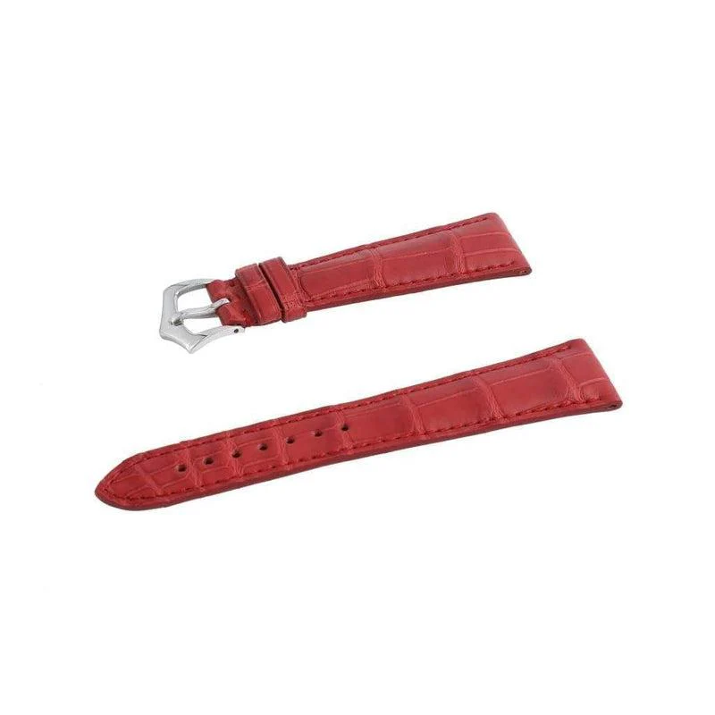 Hand-Sewn Matt Red Caiman Watch Strap - Image 4