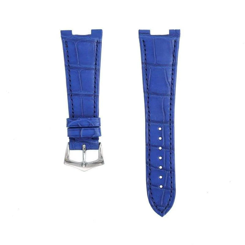 Light Blue Matt Genuine Alligator Watch Strap Patek Philippe Compatible - Image 2