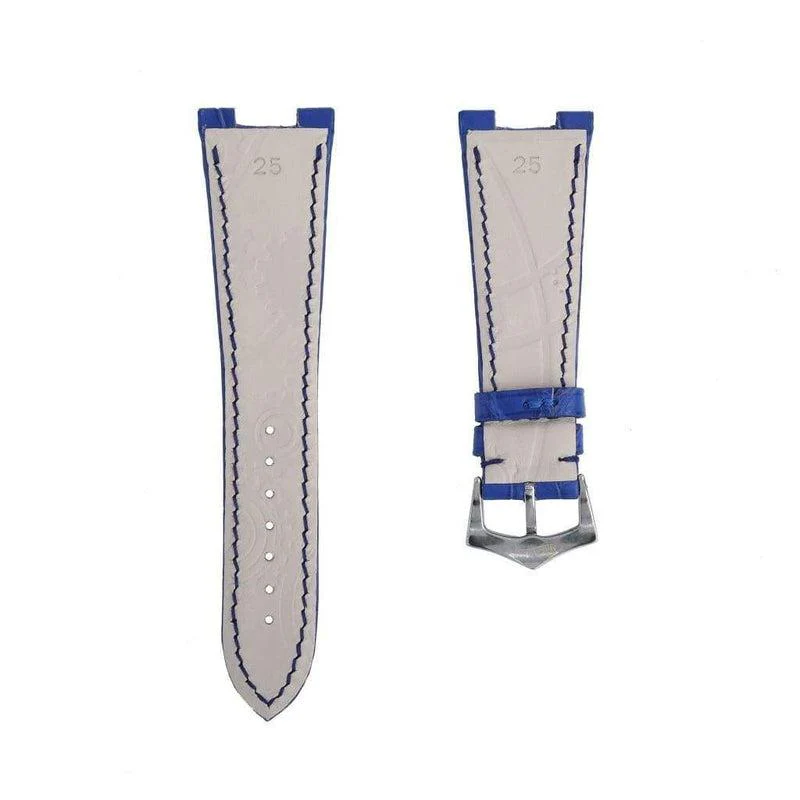 Light Blue Matt Genuine Alligator Watch Strap Patek Philippe Compatible - Image 5