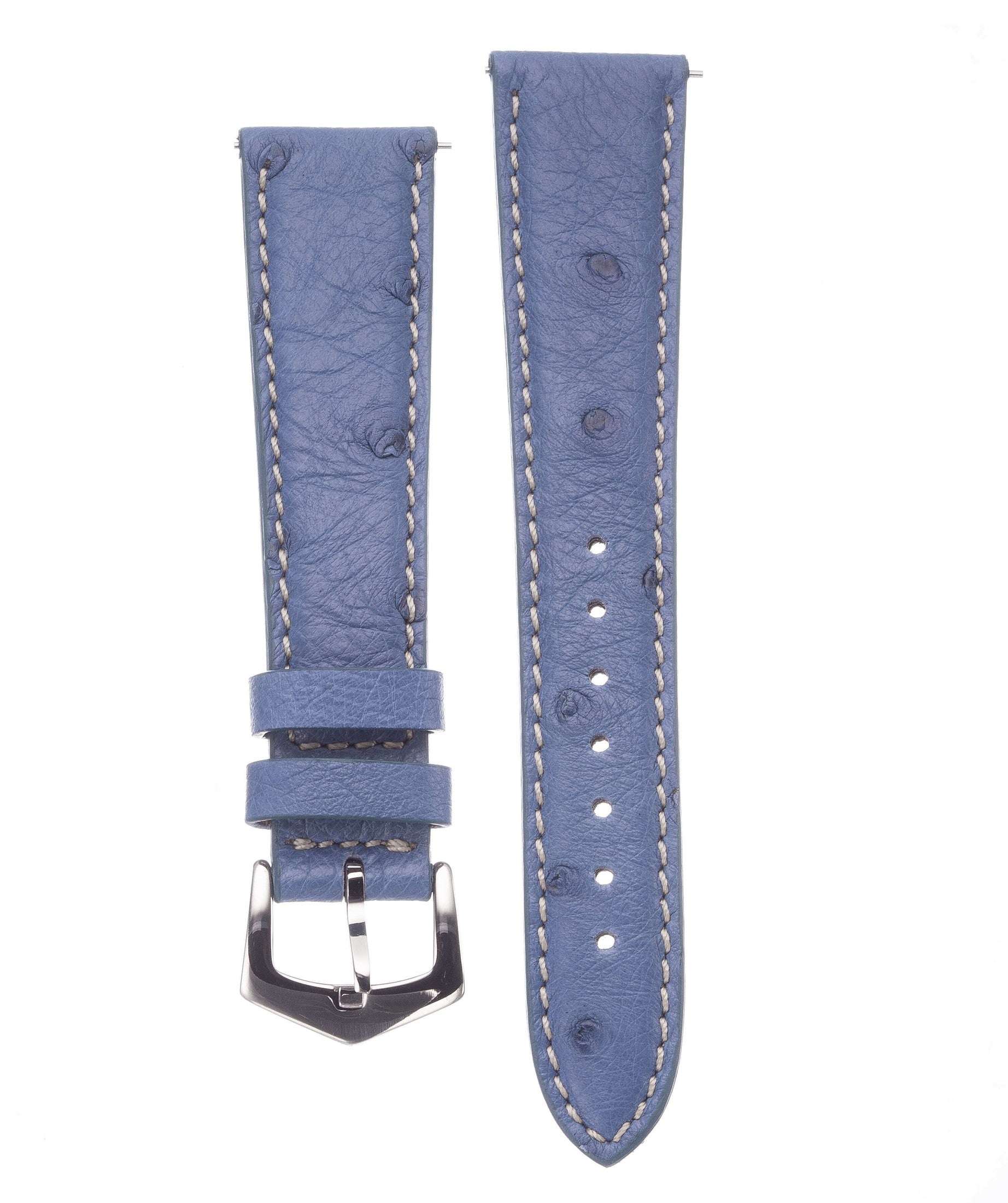 Light Blue Ostrich Leather Watch Band - Image 3
