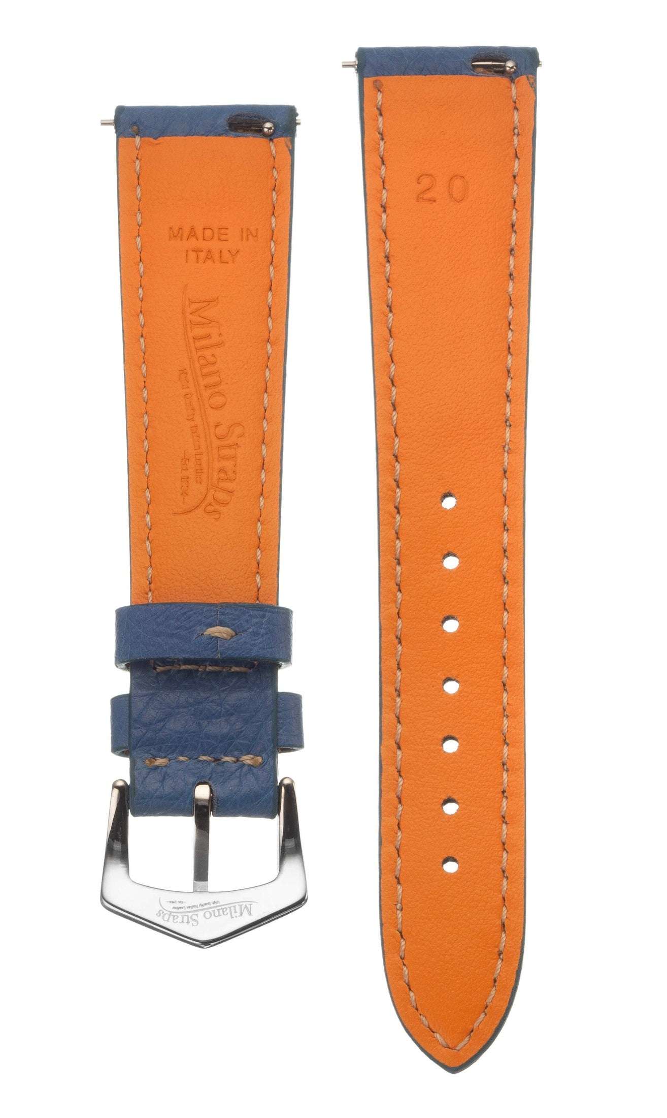 Light Blue Ostrich Leather Watch Band - Image 4