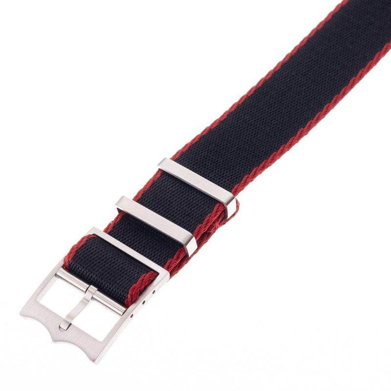 Premium Black Nylon Military Watch Strap with Red - Single Pass -100% Eco-Friendly - Image 4