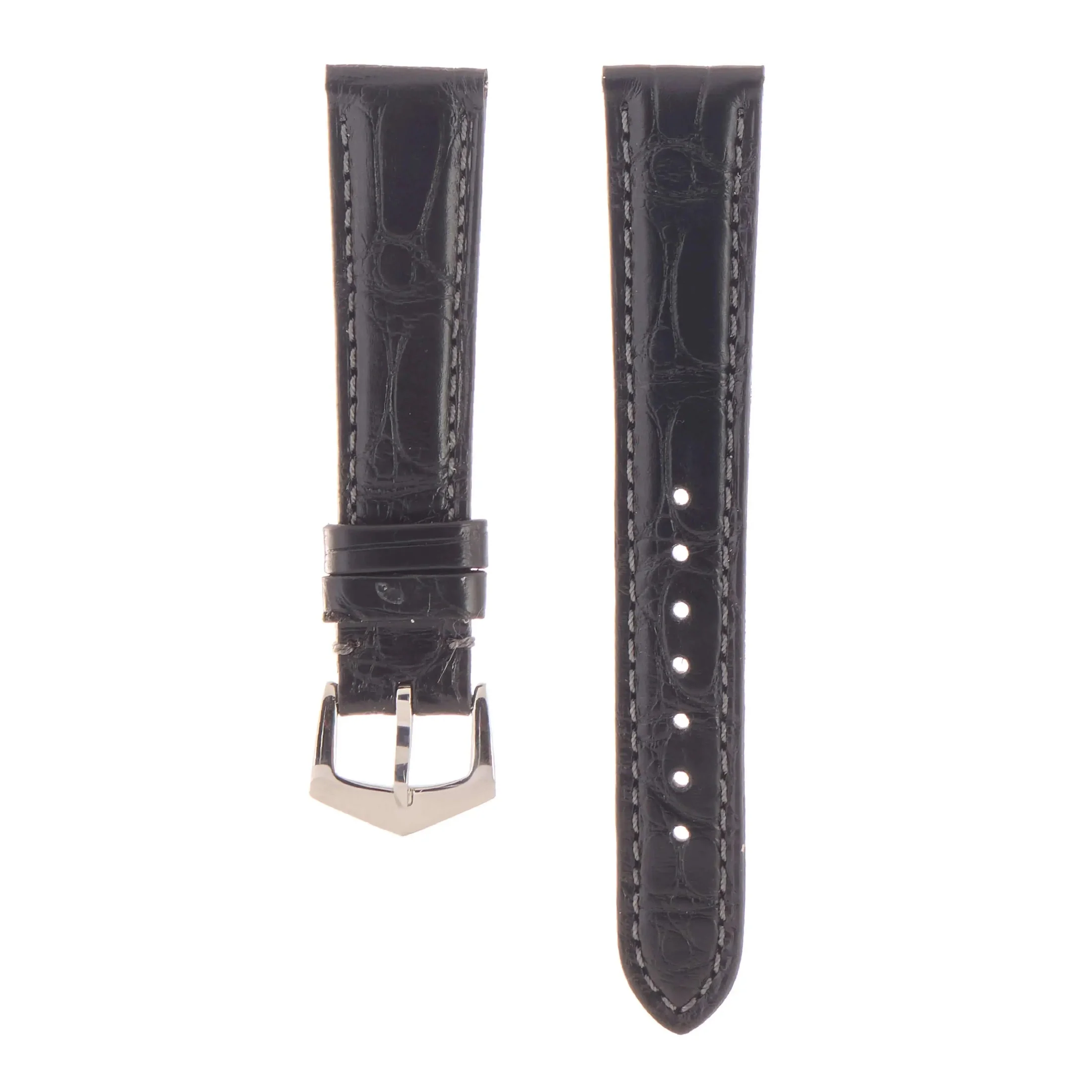 Matt Black Alligator Watch Strap - Image 6