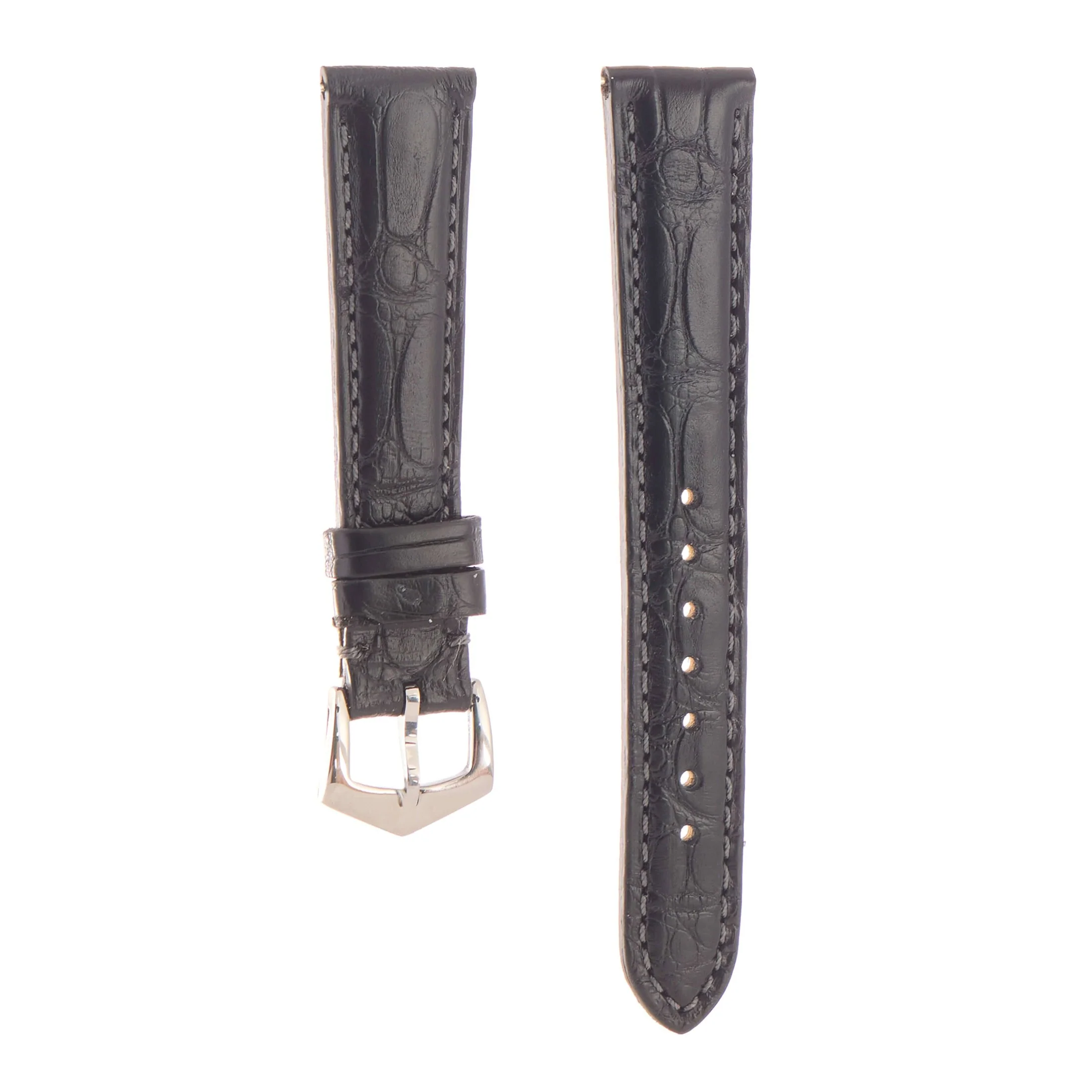 Matt Black Alligator Watch Strap - Image 7