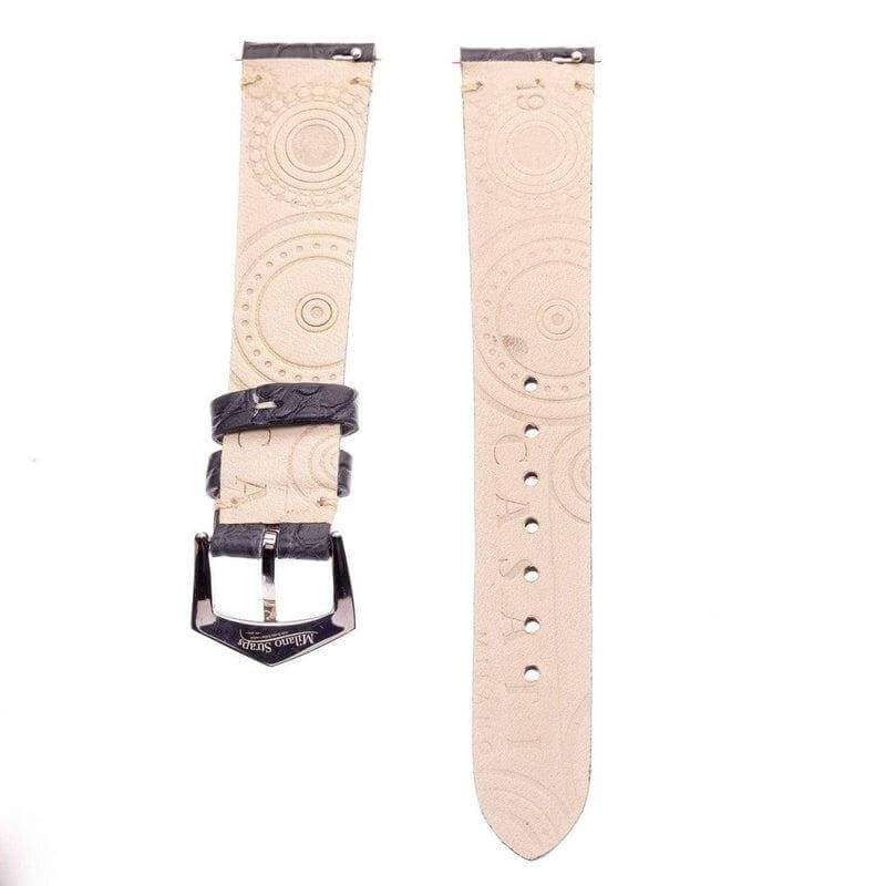 Matt Black Alligator Minimal Stitches Watch Strap - Image 4