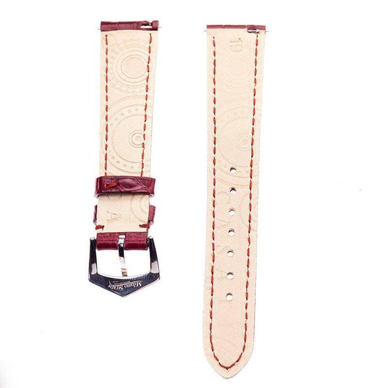 Matt Burgundy Alligator Watch Strap - Image 3