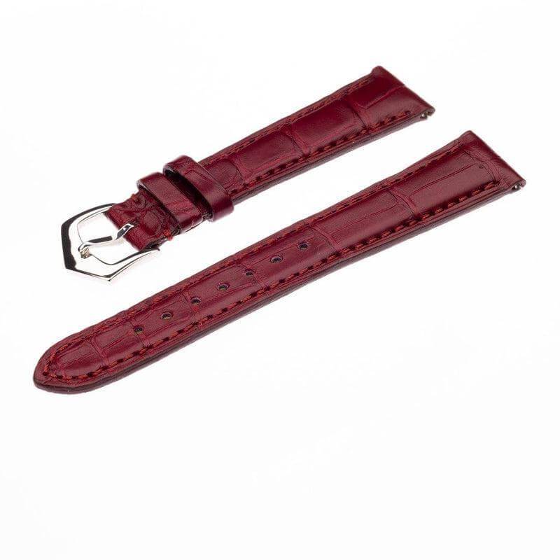 Matt Burgundy Alligator Watch Strap - Image 4