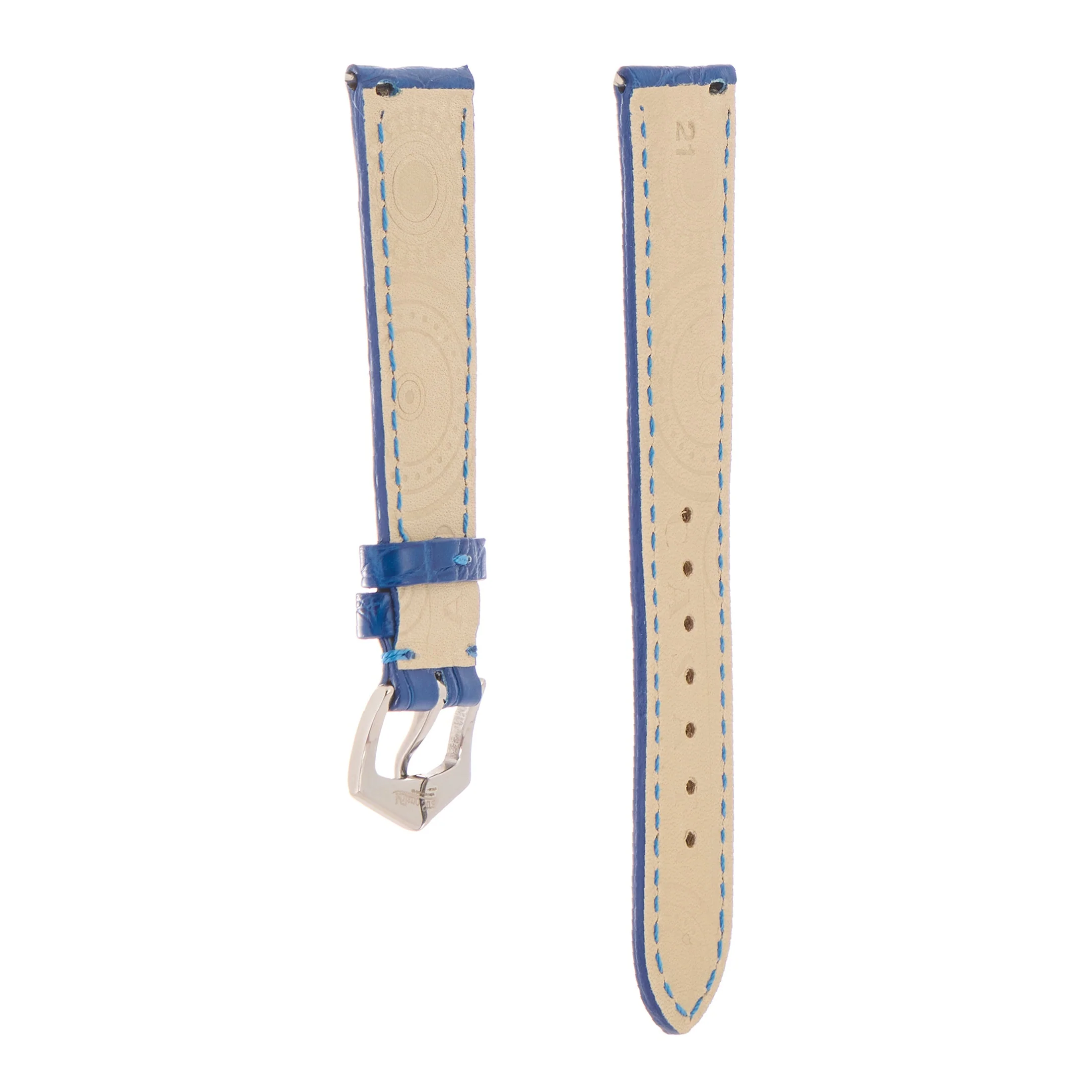 Matt Light Blue Alligator Watch Strap - Image 10