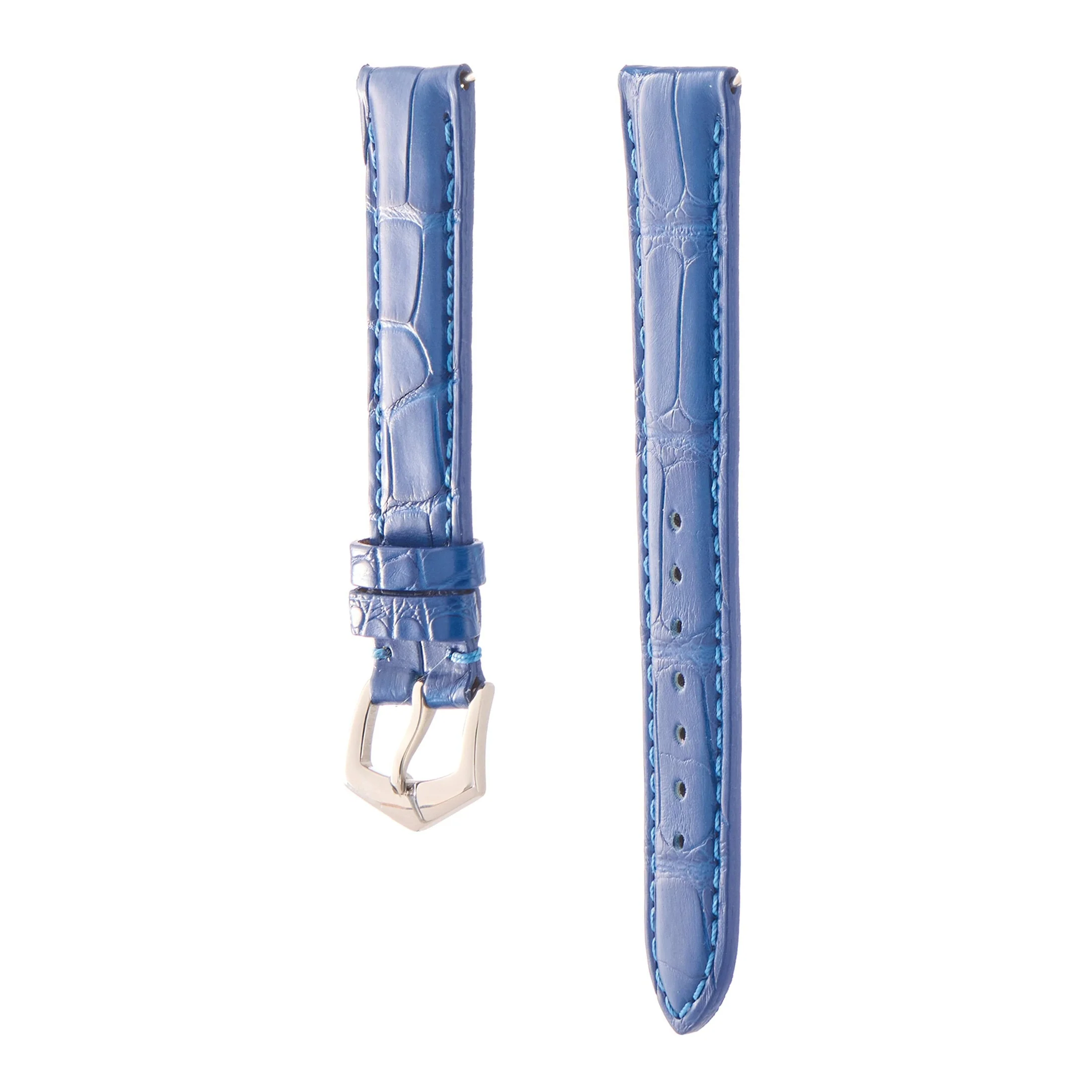 Matt Light Blue Alligator Watch Strap - Image 15