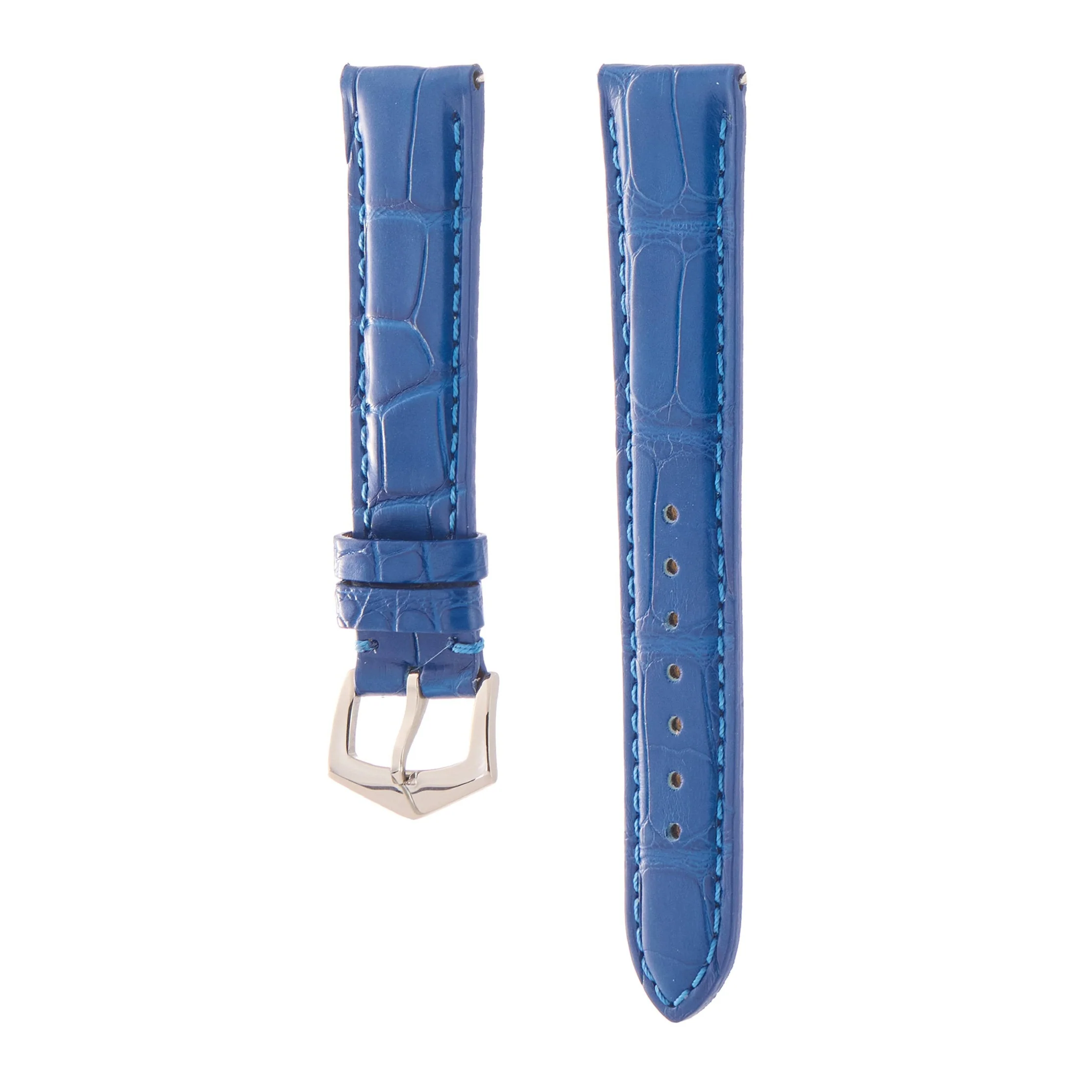 Matt Light Blue Alligator Watch Strap - Image 16