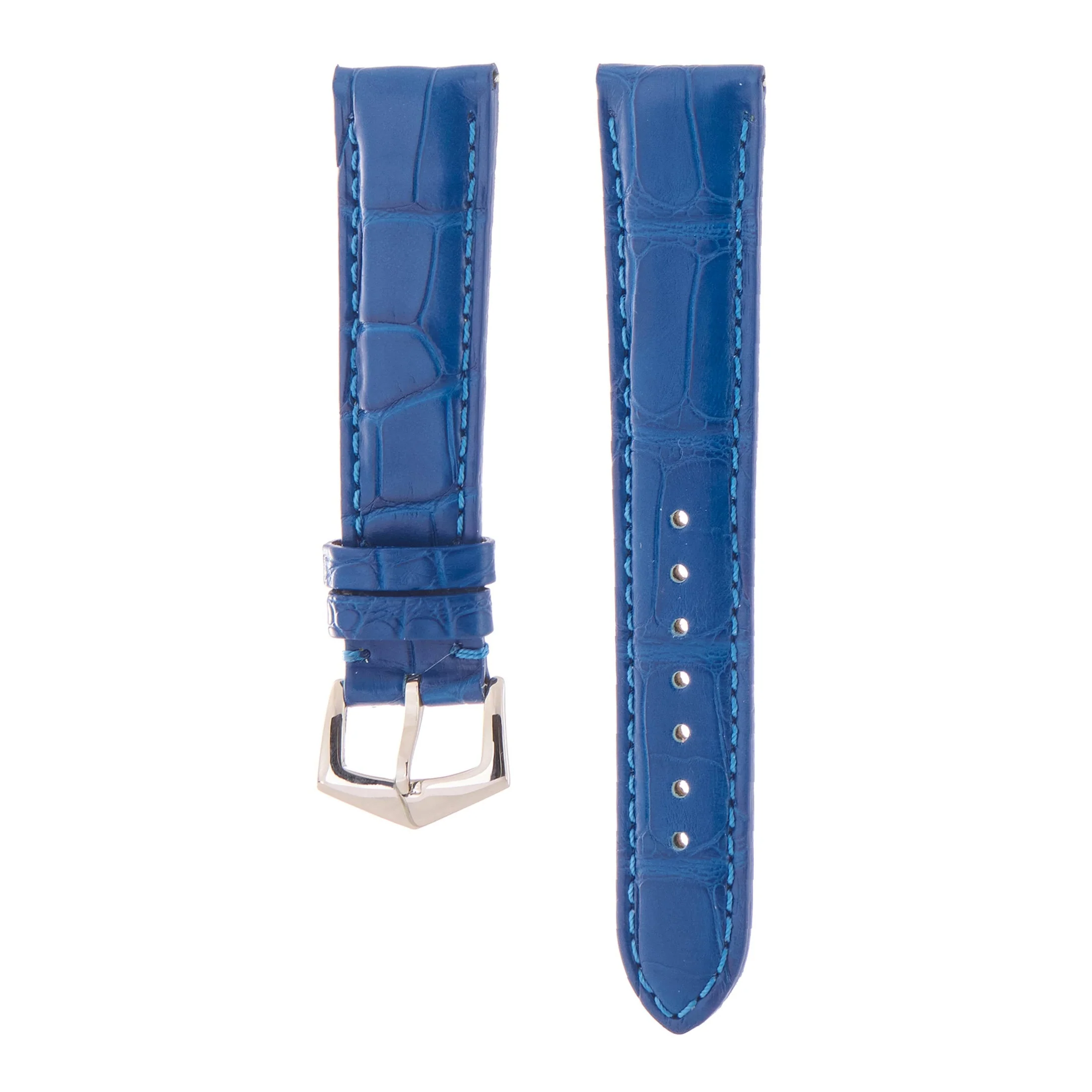 Matt Light Blue Alligator Watch Strap - Image 17