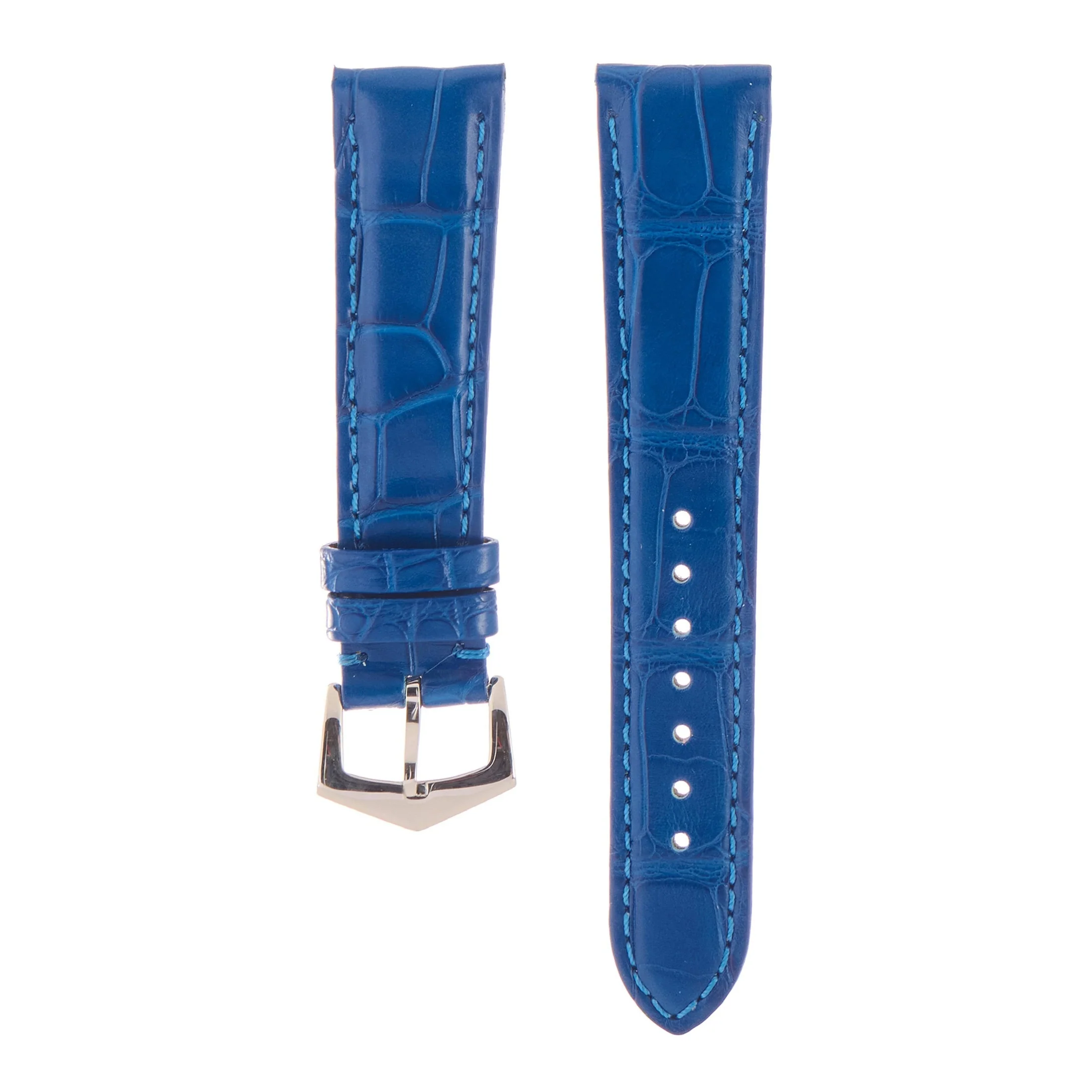Matt Light Blue Alligator Watch Strap - Image 18