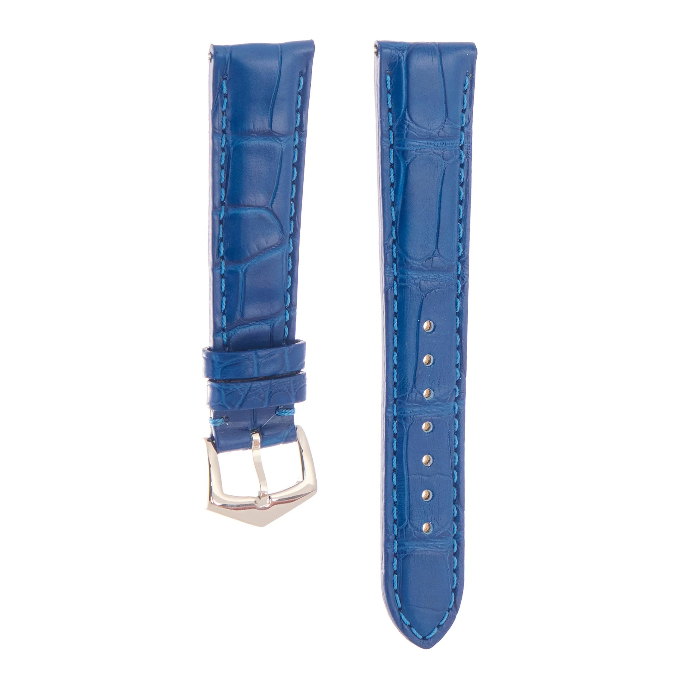 Matt Light Blue Alligator Watch Strap - Image 19