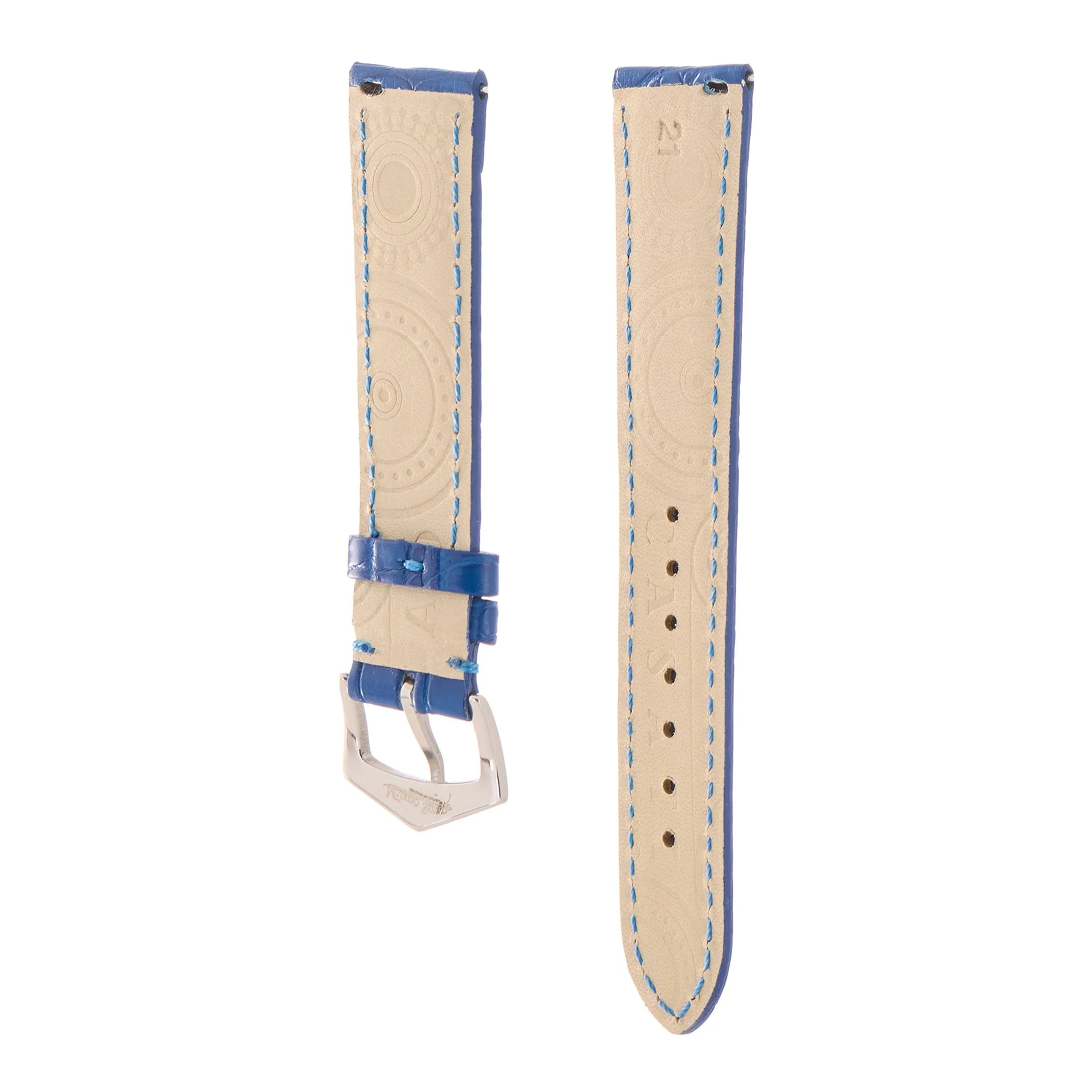 Matt Light Blue Alligator Watch Strap - Image 22
