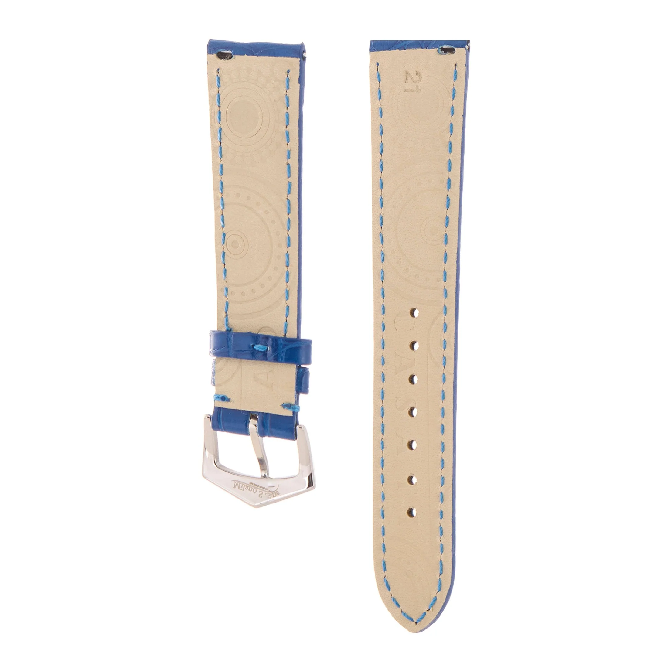 Matt Light Blue Alligator Watch Strap - Image 23