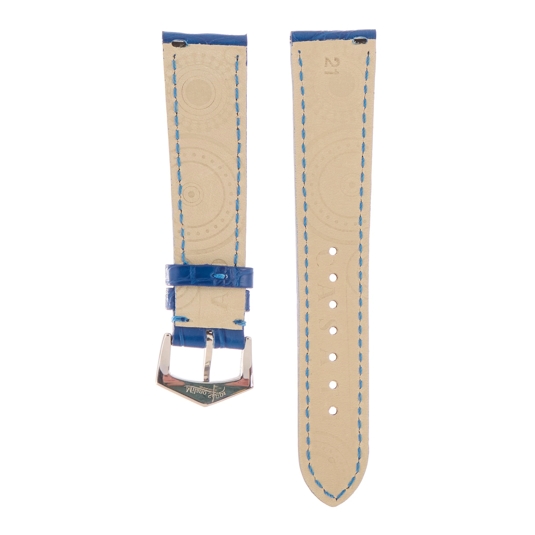 Matt Light Blue Alligator Watch Strap - Image 25