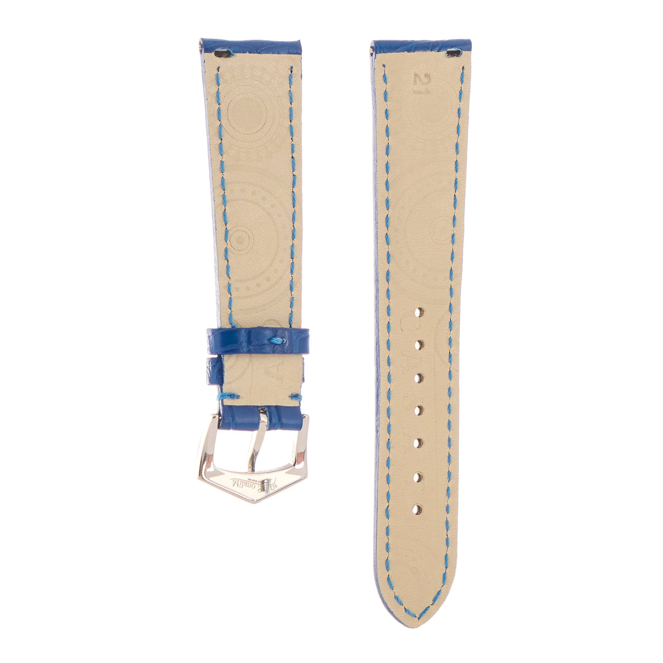 Matt Light Blue Alligator Watch Strap - Image 26
