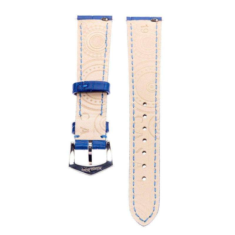 Matt Light Blue Alligator Watch Strap - Image 5