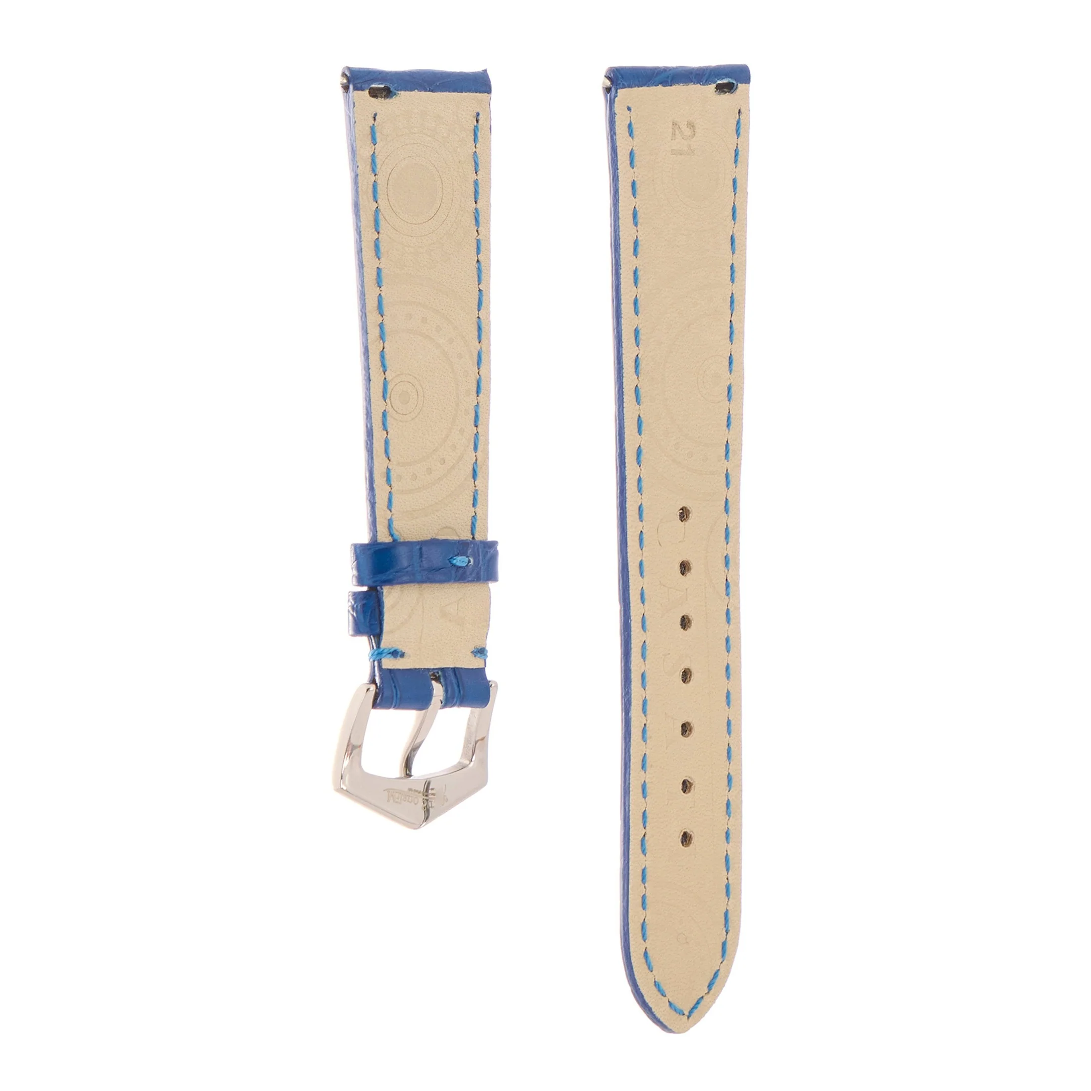 Matt Light Blue Alligator Watch Strap - Image 9