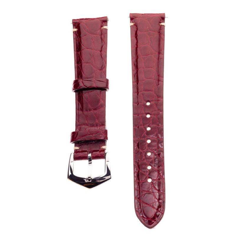 Millenium Burgundy Alligator Minimal Stitches Watch Strap - Image 2