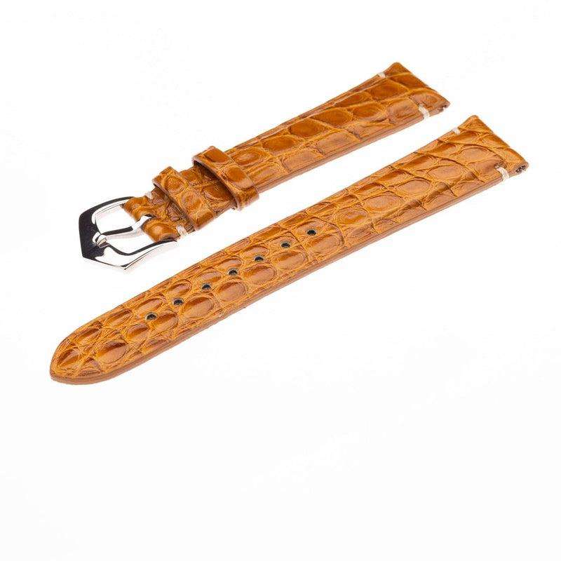 Millenium Cognac Alligator Minimal Stitches Watch Strap - Image 3