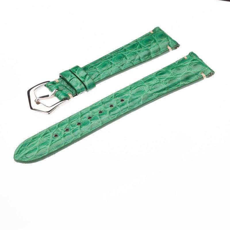 Millennium Green Alligator Minimal Stitches Watch Strap - Image 3