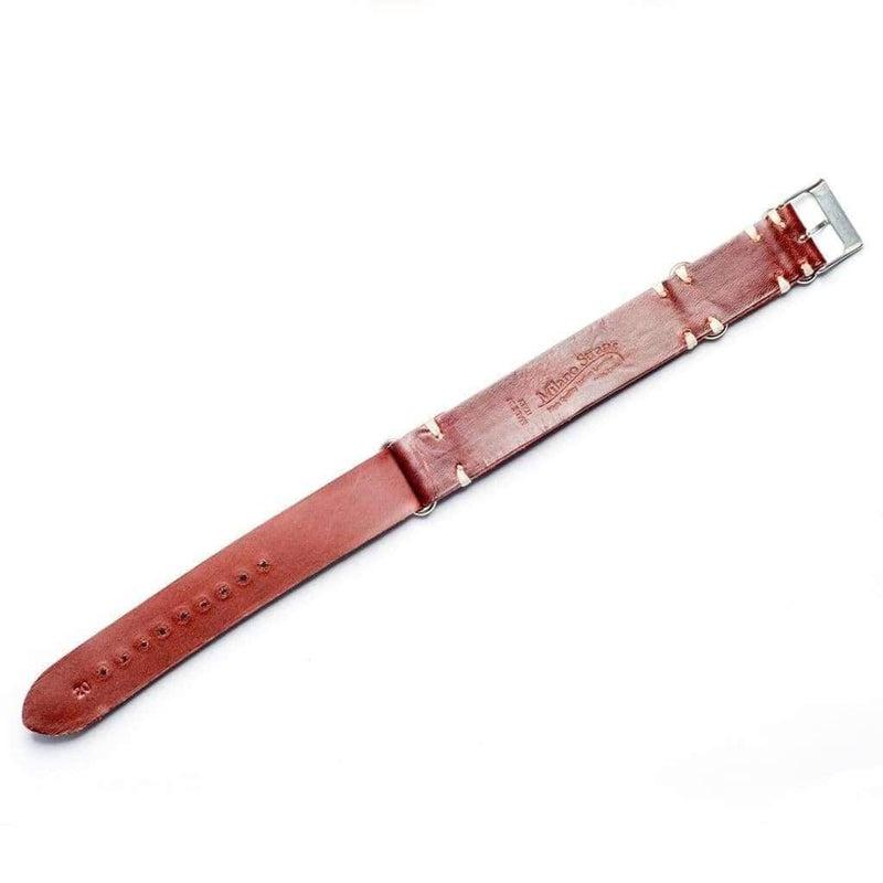 Military Leather Burgundy Italian Leather Strap - Image 3