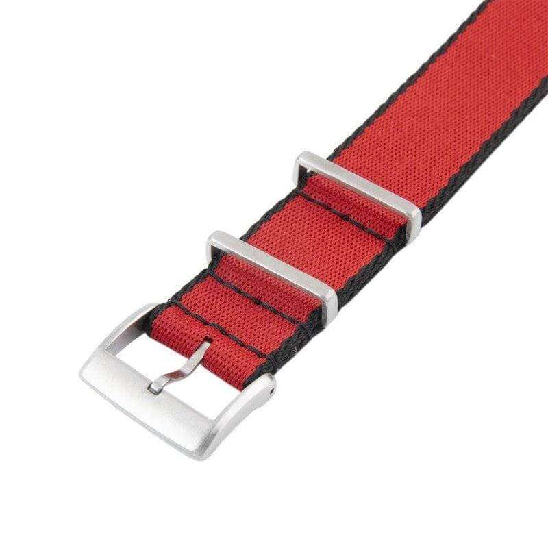 Premium Red Nylon Military Watch Strap with Black Borders - Image 4