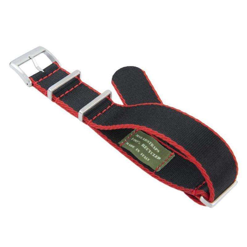 Premium Black Nylon Military Watch Strap with Red Borders - Image 3