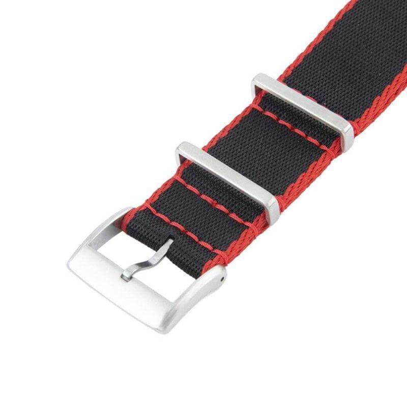 Premium Black Nylon Military Watch Strap with Red Borders - Image 4
