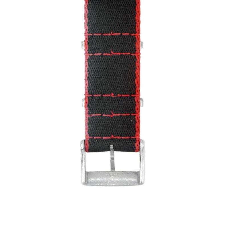 Premium Black Nylon Military Watch Strap with Red Borders - Image 6