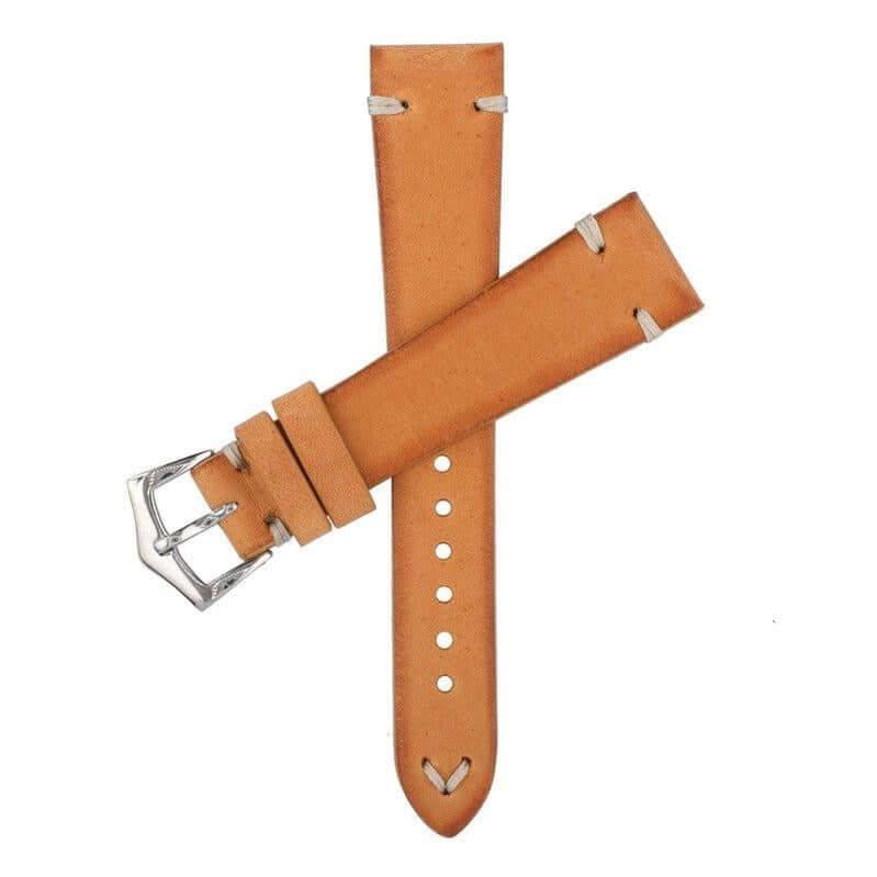 Tan Natural Leather Vintage Watch Strap