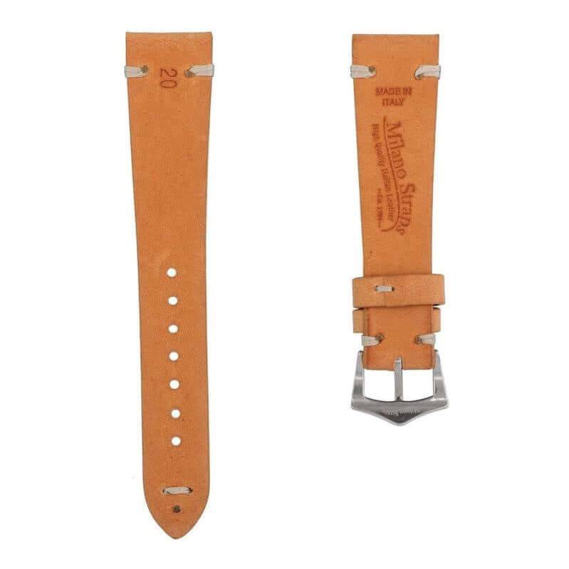 Tan Natural Leather Vintage Watch Strap - Image 3